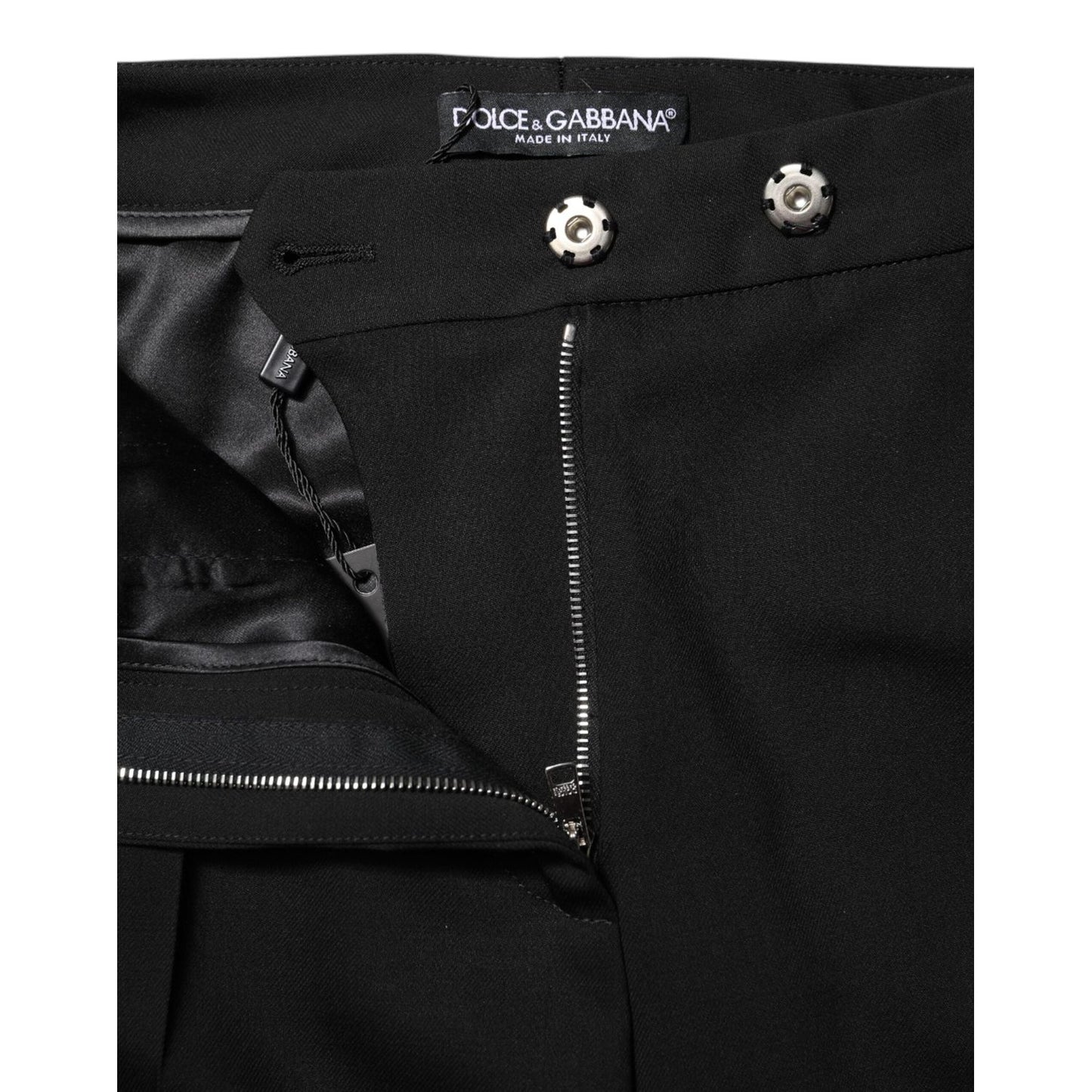 Dolce & Gabbana Black Wool High Waist Flared Pants PAN74961-40