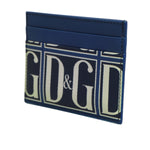 Dolce & Gabbana Blue Calf Leather DG Logo Print Monogram Card Holder Wallet SMY11030