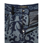 Dolce & Gabbana Blue Graphic Print Tapered Denim Jeans PAN76483-38
