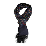 Dolce & Gabbana Blue Silk Printed Fringes Foulard Scarf MS7549
