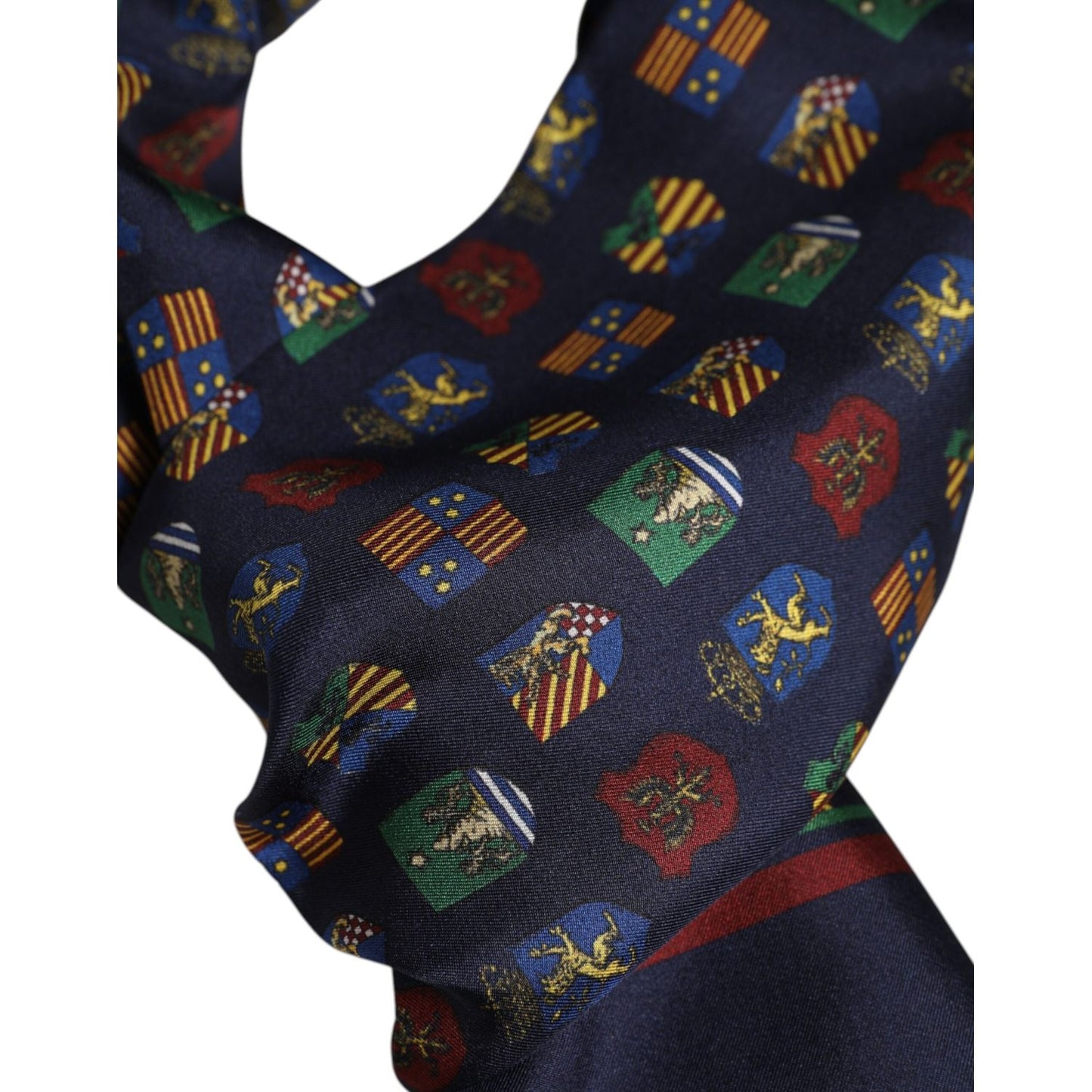 Dolce & Gabbana Blue Silk Printed Fringes Foulard Scarf MS7549