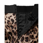 Dolce & Gabbana Brown Leopard High Waist Hot Pants Shorts SKI1994-40