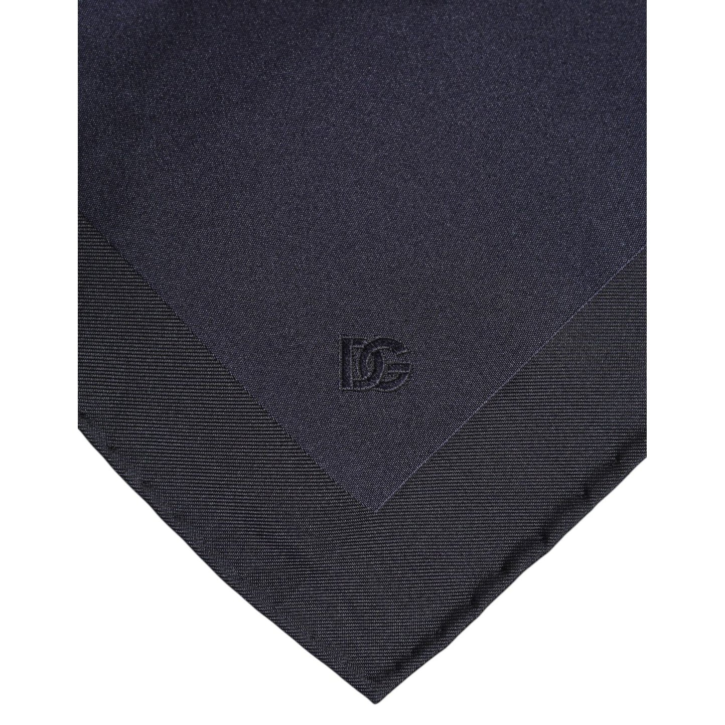 Dolce & Gabbana Dark Blue Silk Square Men Foulard Scarf MS7555