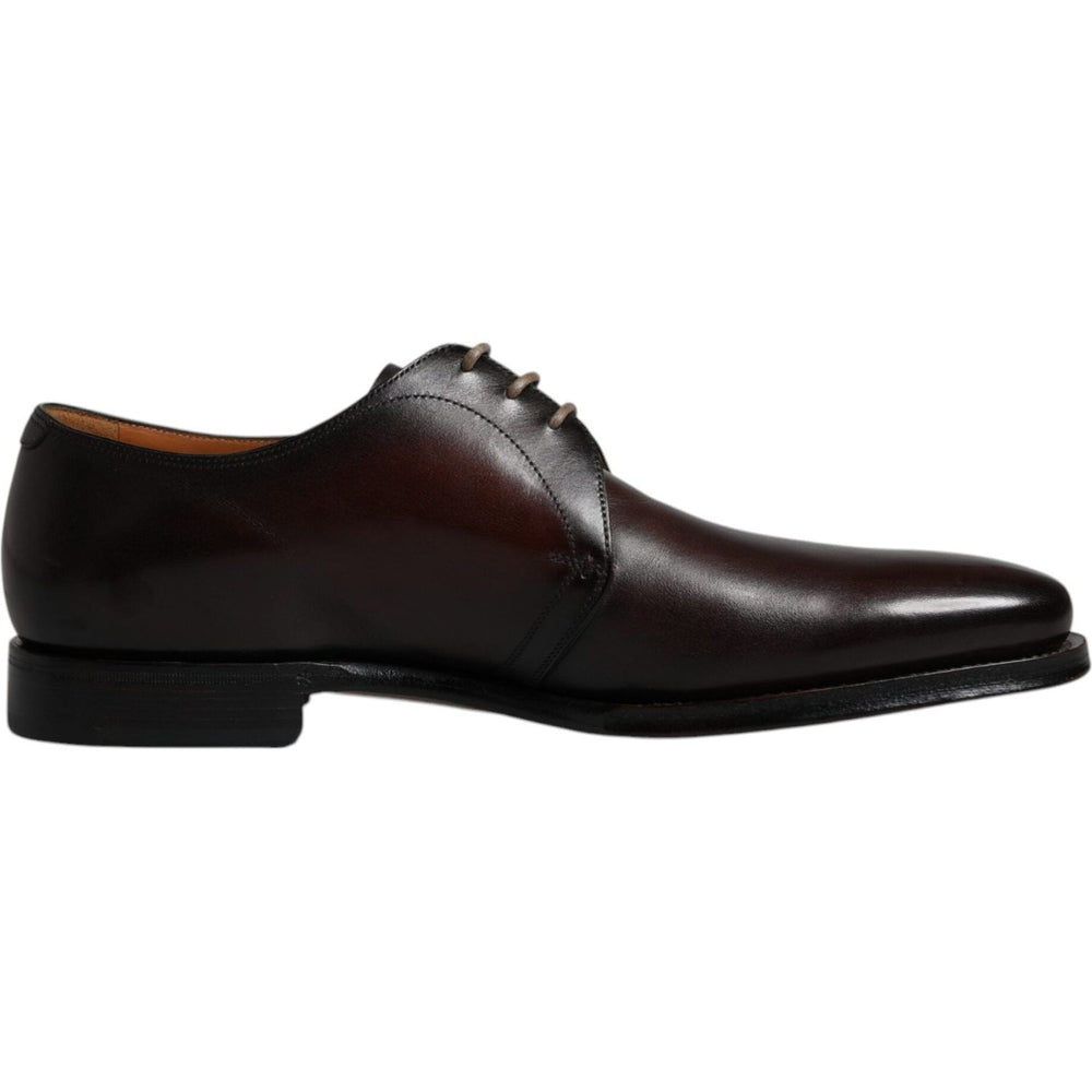 Dolce & Gabbana Black Leather Lace Up Men Derby Formal Shoes MV6333-44