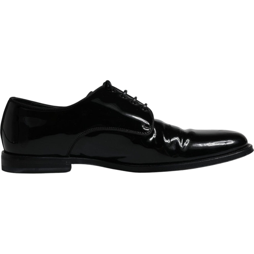 Dolce & Gabbana Black Leather Lace Up Men Derby Formal Shoes MV6347-41