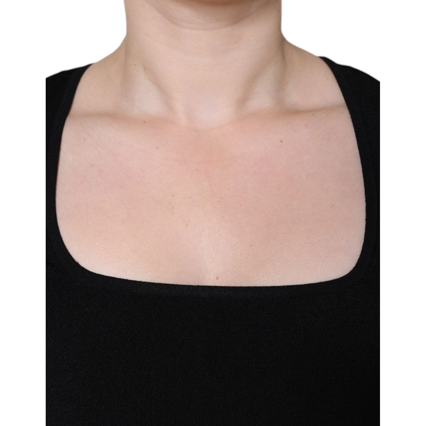 Dolce & Gabbana Black Long Sleeves Blouse Square Neck Top TSH86615-42