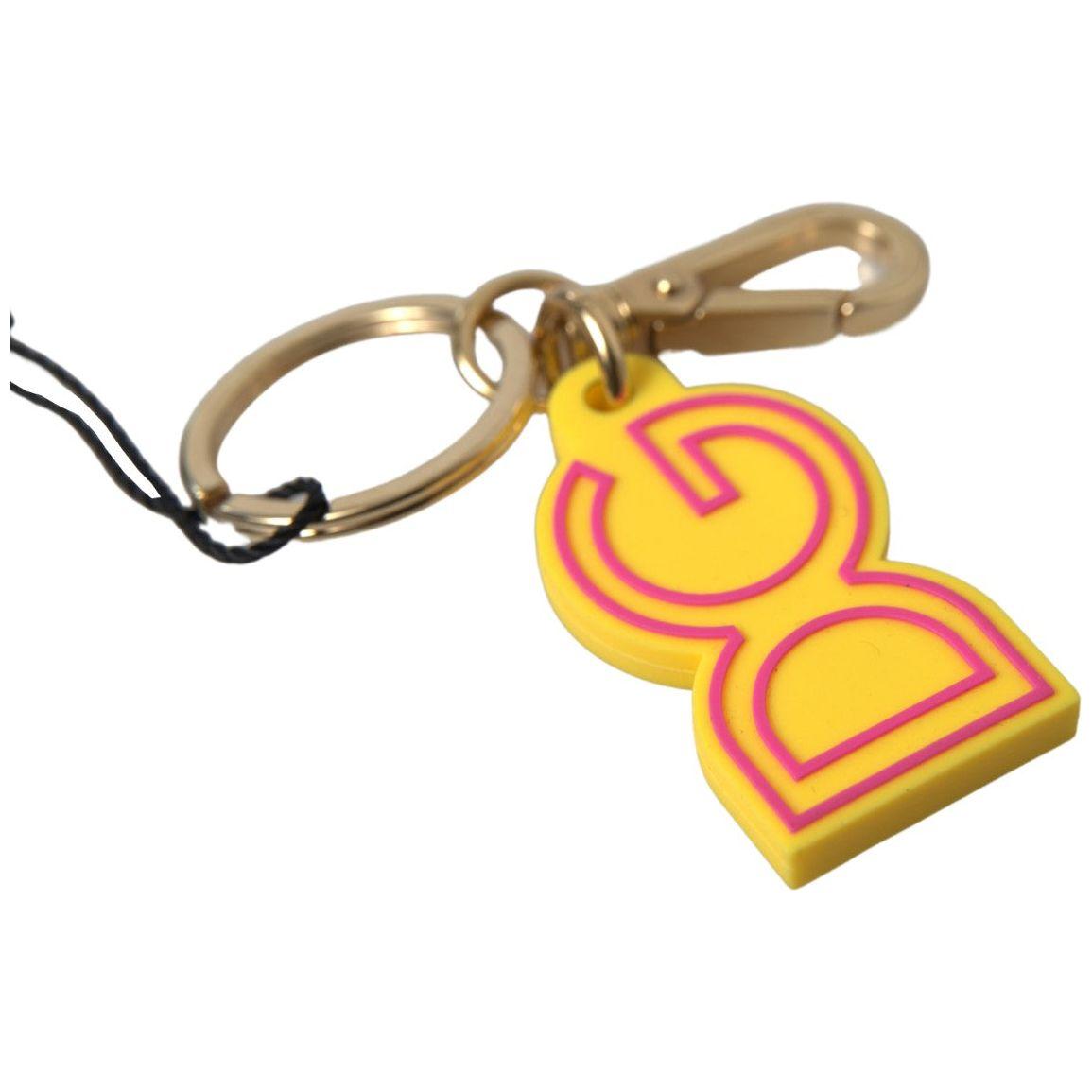 Dolce & Gabbana Chic Yellow Logo-Engraved Keychain 15% Steel,40% Rubber,5% Real Brass,Category-Accessories,Dolce & Gabbana,Gender-Women,Keychains - Women - Accessories,Material: 40% Zamak,New with tags,Subcategory-KeyChains,Women,Yellow Dolce & Gabbana SM