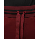 Dolce & Gabbana Dark Red Cotton Men Jogger Sweatpants Pants 1728,67345645728,Dolce & Gabbana,IT50 | L,Jeans & Pants - Men - Clothing,Material: 100% Cotton,Men,Preowned / Defect,Red Dolce & Gabbana PAN75562-50