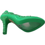 Dolce & Gabbana Enchanting Crystal Cinderella Pumps 10% Leather,1728,67345645728,Dolce & Gabbana,EU40/US9.5,Green,Material: 90% PVC,New with tags,Pumps - Women - Shoes,Women Dolce & Gabbana LA7271-40