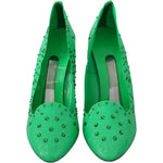 Dolce & Gabbana Enchanting Crystal Cinderella Pumps 10% Leather,1728,67345645728,Dolce & Gabbana,EU40/US9.5,Green,Material: 90% PVC,New with tags,Pumps - Women - Shoes,Women Dolce & Gabbana LA7271-40