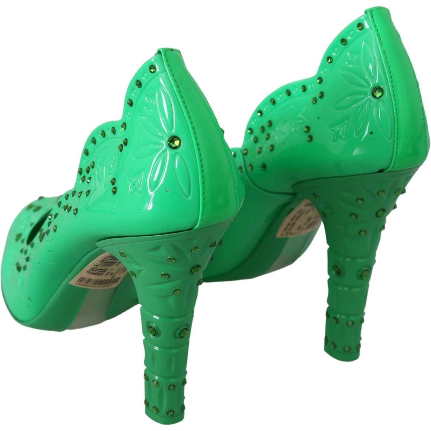 Dolce & Gabbana Enchanting Crystal Cinderella Pumps 10% Leather,1728,67345645728,Dolce & Gabbana,EU40/US9.5,Green,Material: 90% PVC,New with tags,Pumps - Women - Shoes,Women Dolce & Gabbana LA7271-40