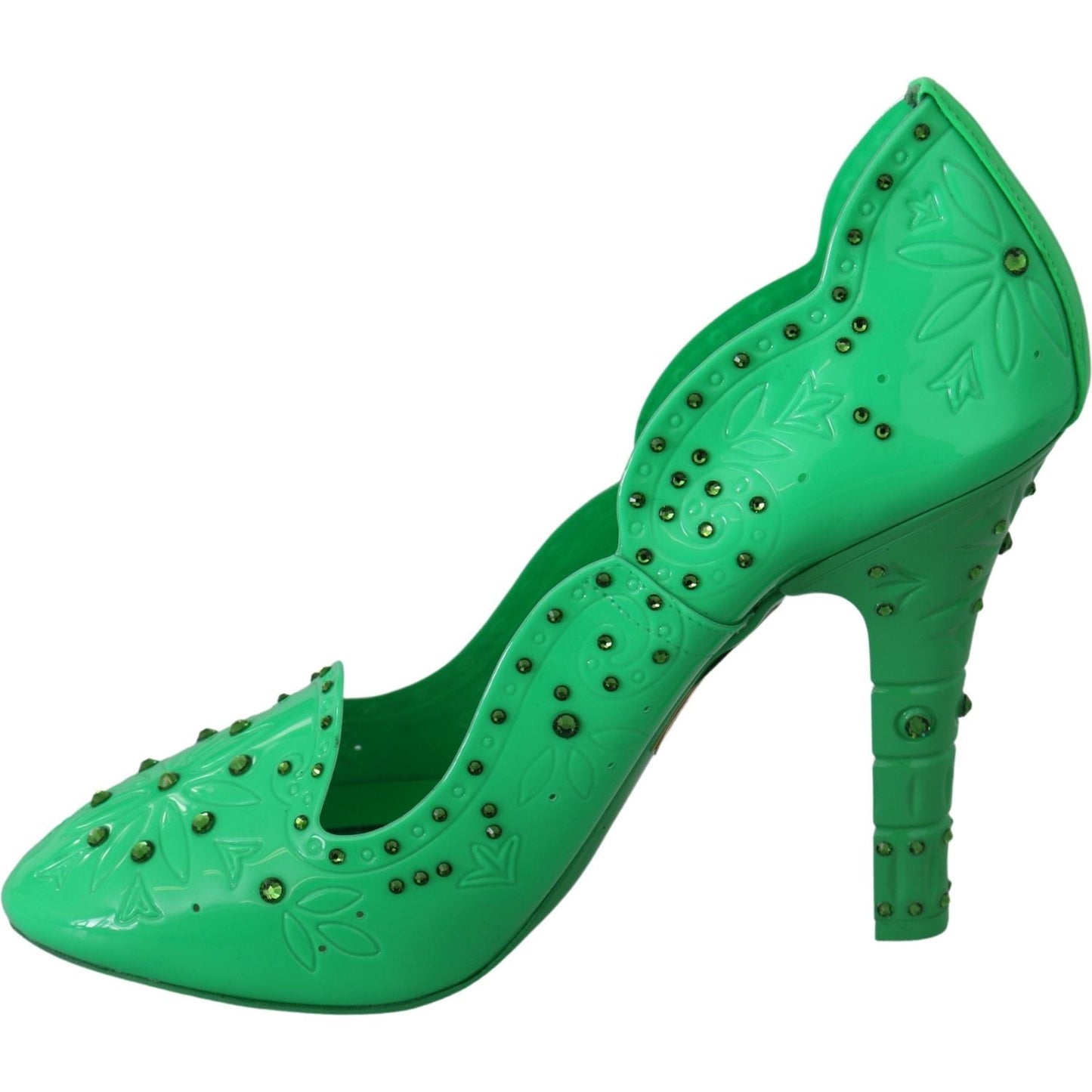 Dolce & Gabbana Enchanting Crystal Cinderella Pumps 10% Leather,1728,67345645728,Dolce & Gabbana,EU40/US9.5,Green,Material: 90% PVC,New with tags,Pumps - Women - Shoes,Women Dolce & Gabbana LA7271-40