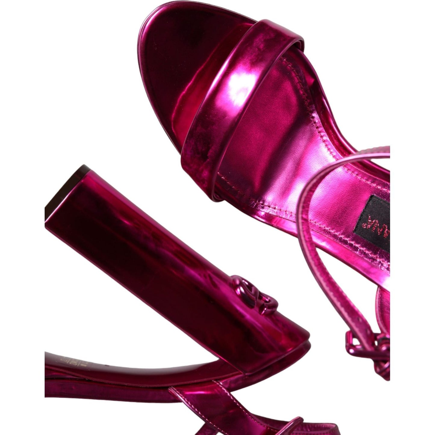 Dolce & Gabbana Fuchsia Leather Platform Logo Keira Sandals Shoes 1728,67345645728,Dolce & Gabbana,EU40/US9.5,Fuchsia,Material: 64% PU 36% Polyester,New with tags,Sandals - Women - Shoes,Women Dolce & Gabbana LA11489-40