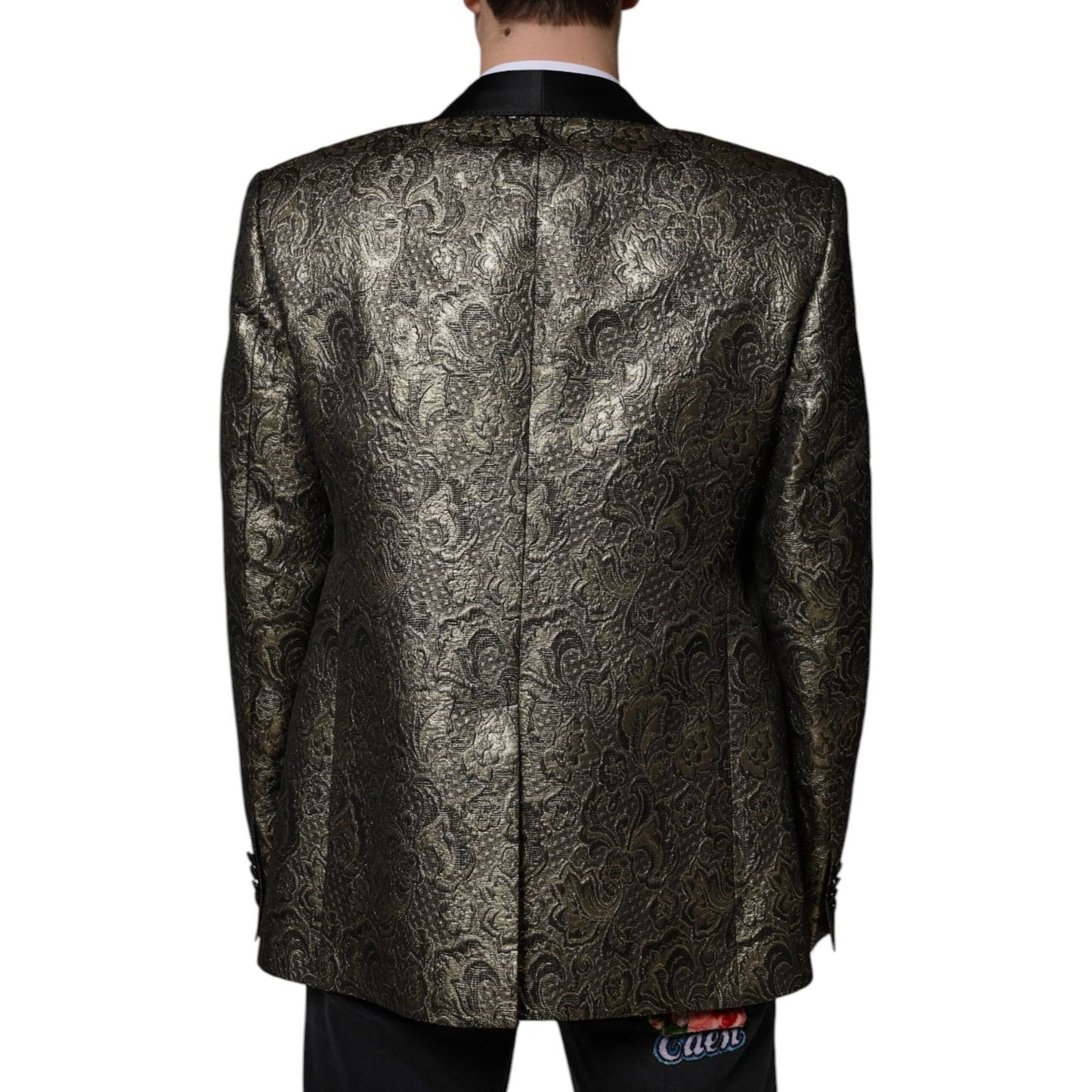 Dolce & Gabbana Gold SICILIA Jacquard Single Breasted Coat Blazer 1728,67345645728,Blazers - Men - Clothing,Dolce & Gabbana,Gold,IT58 | 3XL,Material: 32% Acetate 27% Acrylic 11% Wool 11% Polyester 10% Silk 9% Viscose,Men,New with tags Dolce & Gabbana KOS2