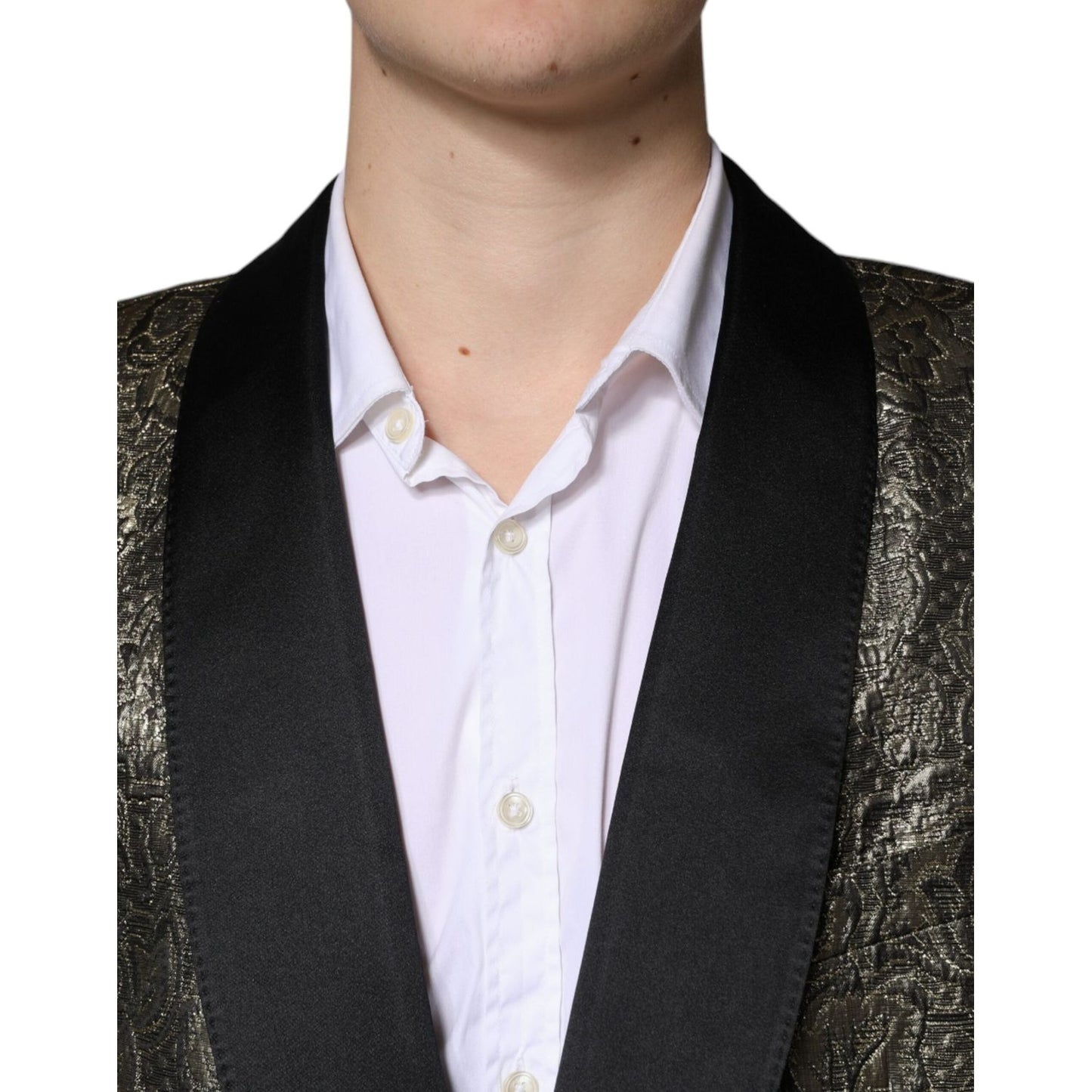 Dolce & Gabbana Gold SICILIA Jacquard Single Breasted Coat Blazer 1728,67345645728,Blazers - Men - Clothing,Dolce & Gabbana,Gold,IT58 | 3XL,Material: 32% Acetate 27% Acrylic 11% Wool 11% Polyester 10% Silk 9% Viscose,Men,New with tags Dolce & Gabbana KOS2