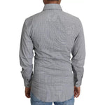 Dolce & Gabbana Gray SICILIA Dotted Semi Fitted Formal Shirt 1728,67345645728,Dolce & Gabbana,Gray,IT37 | XS,Material: 73% Cotton 23% Nylon 4% Elastane,Men,Preowned / Defect,Shirts - Men - Clothing Dolce & Gabbana TSH5484-37