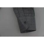 Dolce & Gabbana Gray SICILIA Dotted Semi Fitted Formal Shirt 1728,67345645728,Dolce & Gabbana,Gray,IT37 | XS,Material: 73% Cotton 23% Nylon 4% Elastane,Men,Preowned / Defect,Shirts - Men - Clothing Dolce & Gabbana TSH5484-37