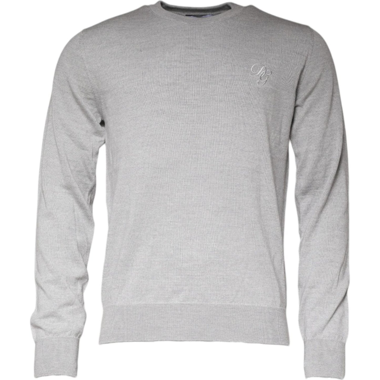 Dolce & Gabbana Light Gray Wool Crew Neck Pullover Sweater 1728,67345645728,Dolce & Gabbana,Gray,IT48 | M,Material: 100% Virgin Wool,Men,Preowned / Defect,Sweaters - Men - Clothing Dolce & Gabbana TSH87063-48