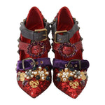 Dolce & Gabbana Red Bellucci Alta Moda Embellished Pumps 1728,67345645728,Dolce & Gabbana,EU36/US5.5,Leather,Material: Cotton,New with tags,PA,PL,Pumps - Women - Shoes,Red,Silk,Snakeskin,Vi,Women Dolce & Gabbana LA5364-36