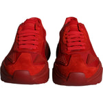 Dolce & Gabbana Red Leather Daymaster Low Top Sneakers Shoes Dolce & Gabbana Brown