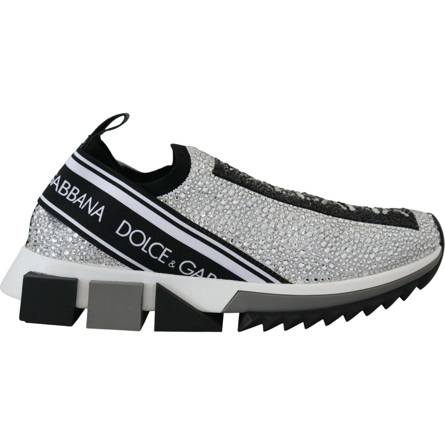 Dolce & Gabbana Sparkling Silver Rhinestone Sneakers 1728,67345645728,Dolce & Gabbana,EU37.5/US7,EU37/US6.5,New with tags,Silver,Sneakers - Women - Shoes,Women Dolce & Gabbana LA10188-37.5