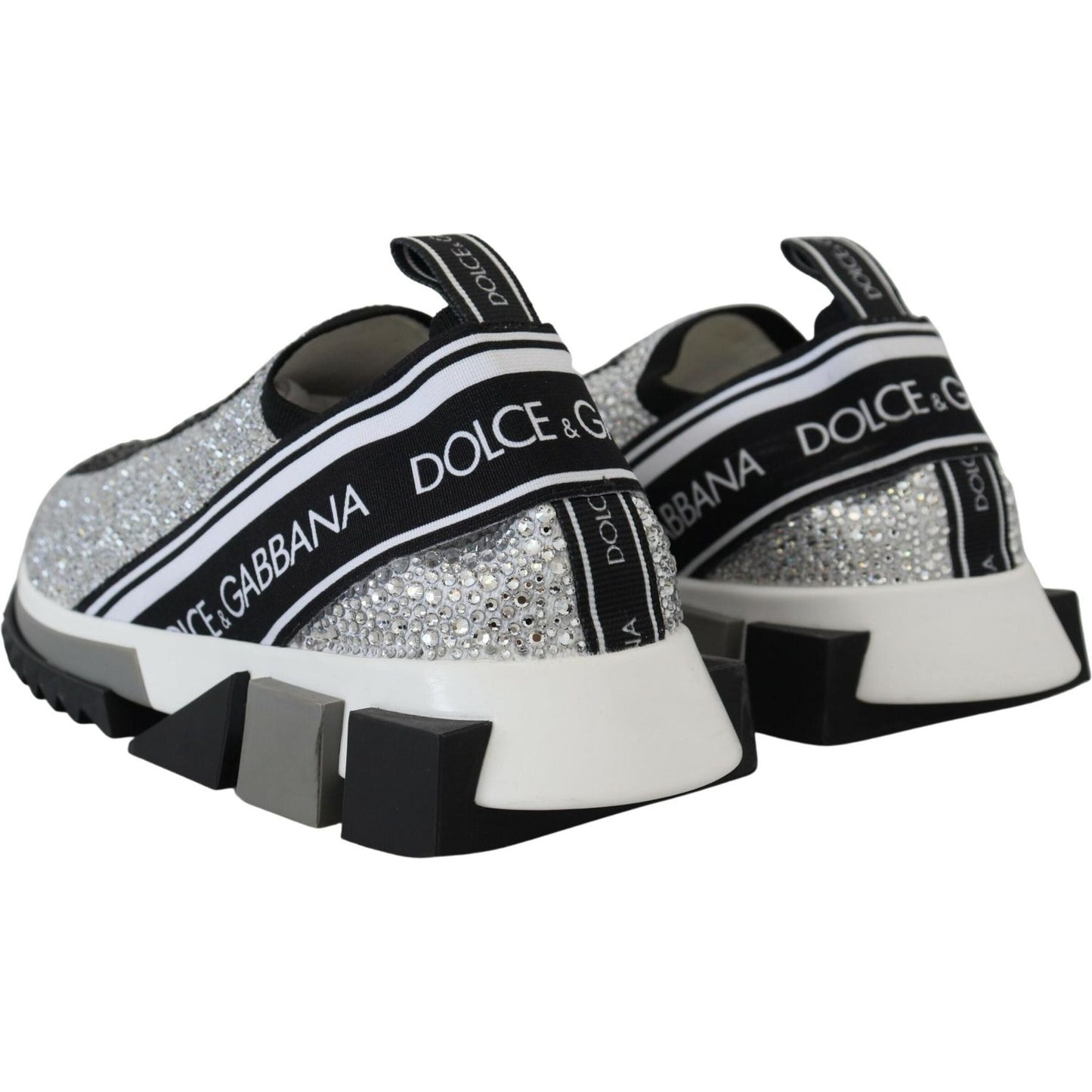 Dolce & Gabbana Sparkling Silver Rhinestone Sneakers 1728,67345645728,Dolce & Gabbana,EU37.5/US7,EU37/US6.5,New with tags,Silver,Sneakers - Women - Shoes,Women Dolce & Gabbana LA10188-37.5