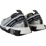 Dolce & Gabbana Sparkling Silver Rhinestone Sneakers 1728,67345645728,Dolce & Gabbana,EU37.5/US7,EU37/US6.5,New with tags,Silver,Sneakers - Women - Shoes,Women Dolce & Gabbana LA10188-37.5