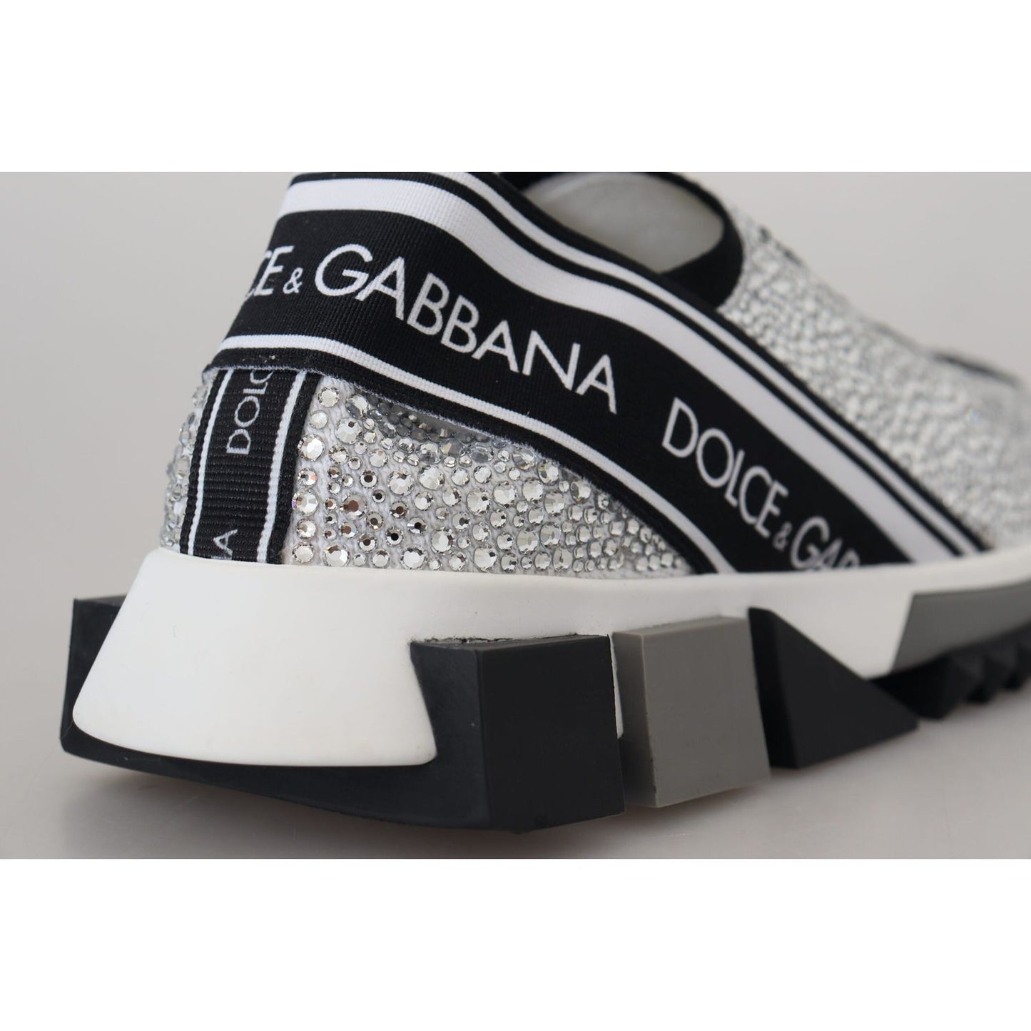 Dolce & Gabbana Sparkling Silver Rhinestone Sneakers 1728,67345645728,Dolce & Gabbana,EU37.5/US7,EU37/US6.5,New with tags,Silver,Sneakers - Women - Shoes,Women Dolce & Gabbana LA10188-37.5