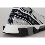 Dolce & Gabbana Sparkling Silver Rhinestone Sneakers 1728,67345645728,Dolce & Gabbana,EU37.5/US7,EU37/US6.5,New with tags,Silver,Sneakers - Women - Shoes,Women Dolce & Gabbana LA10188-37.5