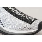 Dolce & Gabbana Sparkling Silver Rhinestone Sneakers 1728,67345645728,Dolce & Gabbana,EU37.5/US7,EU37/US6.5,New with tags,Silver,Sneakers - Women - Shoes,Women Dolce & Gabbana LA10188-37.5