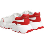 Dolce & Gabbana White Red DAYMASTER Leather Sneakers Shoes 1728,67345645728,Dolce & Gabbana,EU47/US14,Material: 100% Calf Leather,Men,Men - Shoes,New with tags,Shoes,Sneakers - Men - Shoes,White and Red Dolce & Gabbana MV7518-47