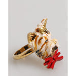 Dolce & Gabbana Gold Brass Resin Beige Dog Pet Accessory Ring SMY11231-51