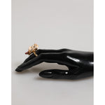 Dolce & Gabbana Gold Brass Resin Beige Dog Pet Accessory Ring SMY11231-51