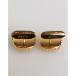 Dolce & Gabbana Gold Malachite Green Stone Square Men's Accessory Cufflink SMY10676