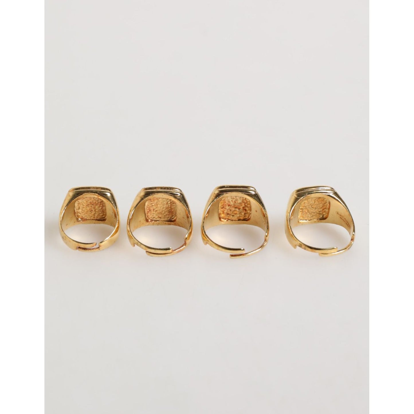Dolce & Gabbana Gold Tone Brass JAZZ Letter Set 4 Pieces Adjustable Ring SMY10670