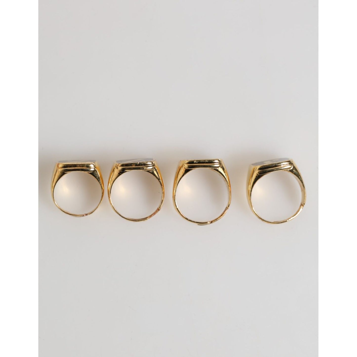 Dolce & Gabbana Gold Tone Brass JAZZ Letter Set 4 Pieces Adjustable Ring SMY10670