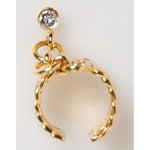 Dolce & Gabbana Gold Tone Brass Logo Chain Clear Crystals Adjustable Ring SMY10756