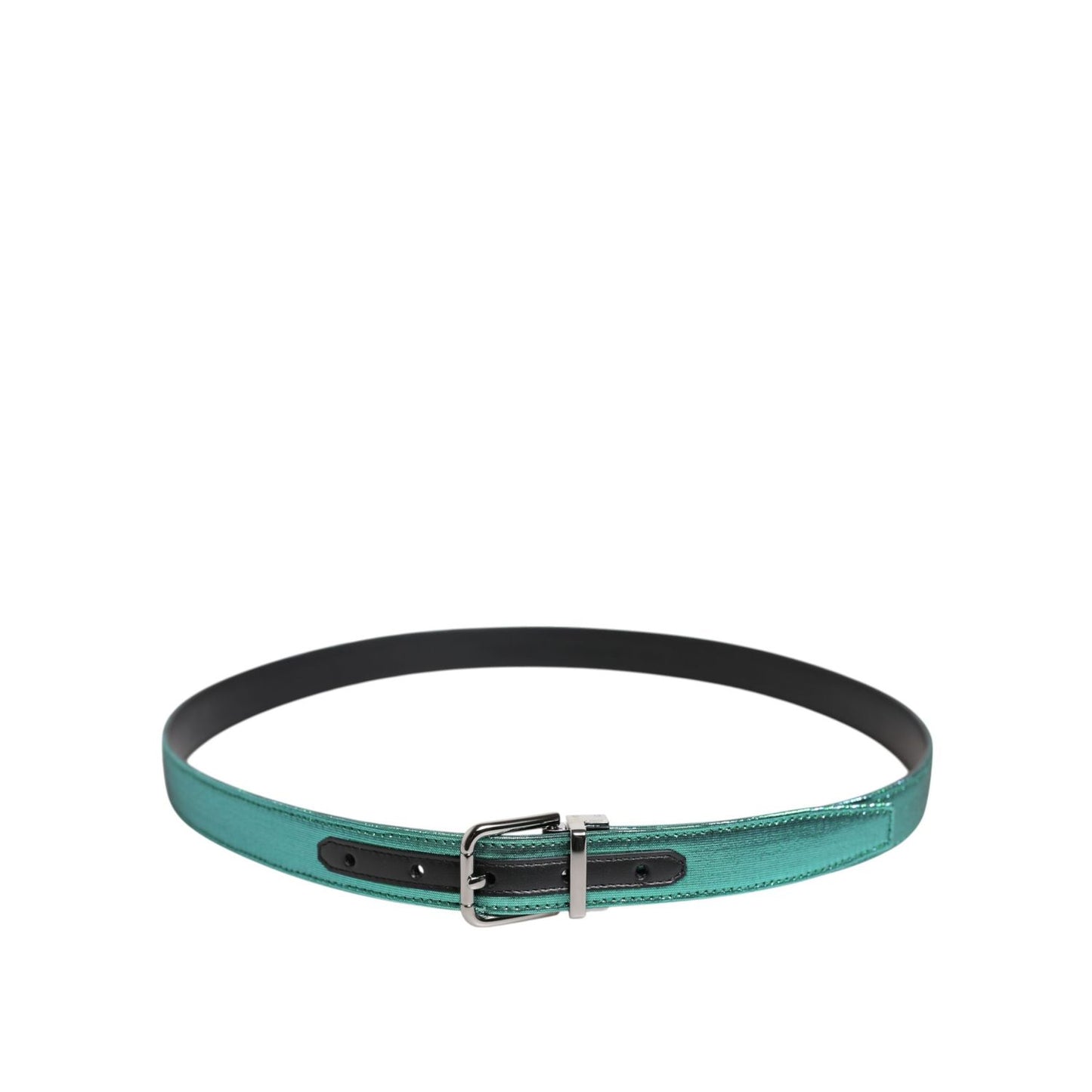 Dolce & Gabbana Green Black Polyester Metal Buckle Belt BEL9474-105