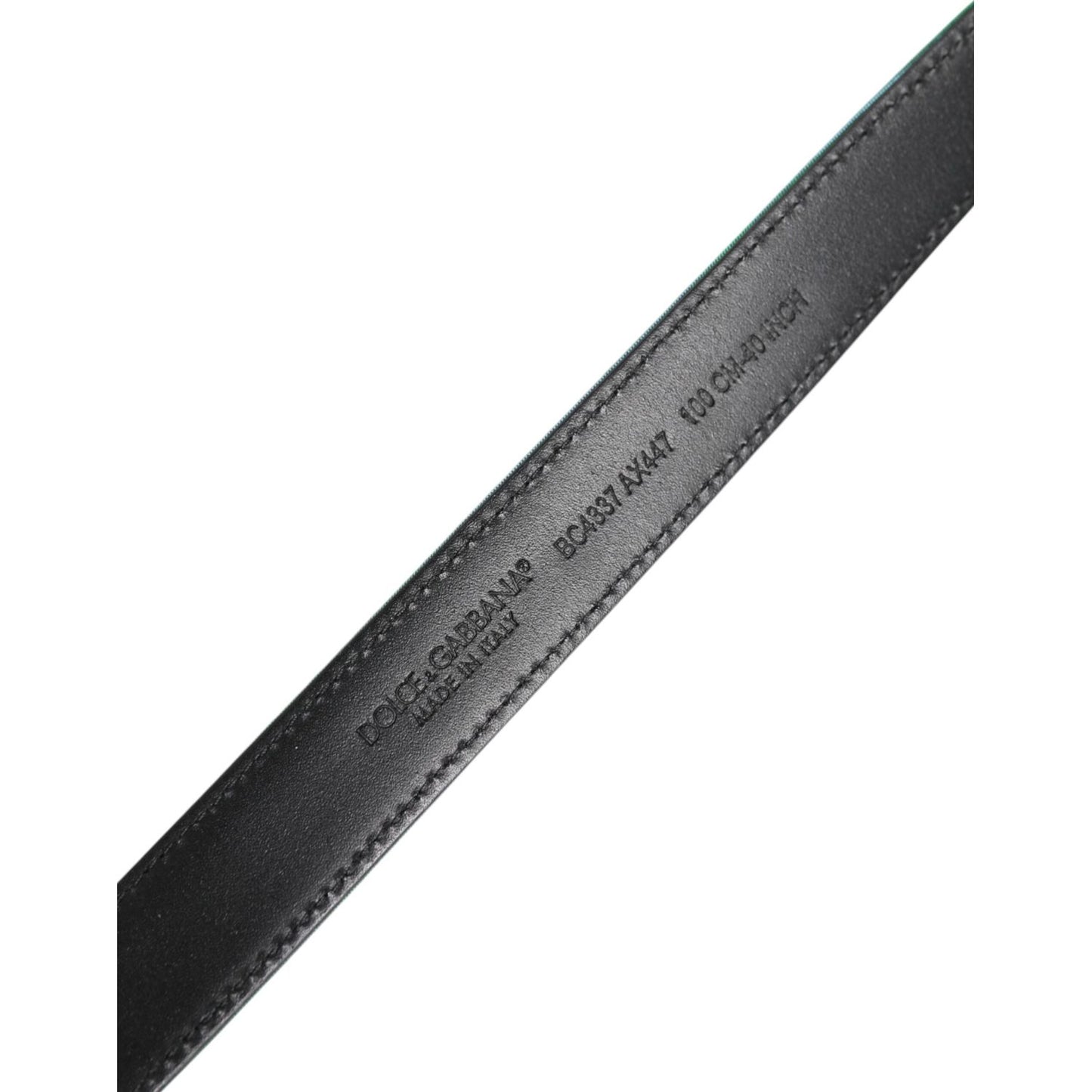 Dolce & Gabbana Green Black Polyester Metal Buckle Belt BEL9474-105