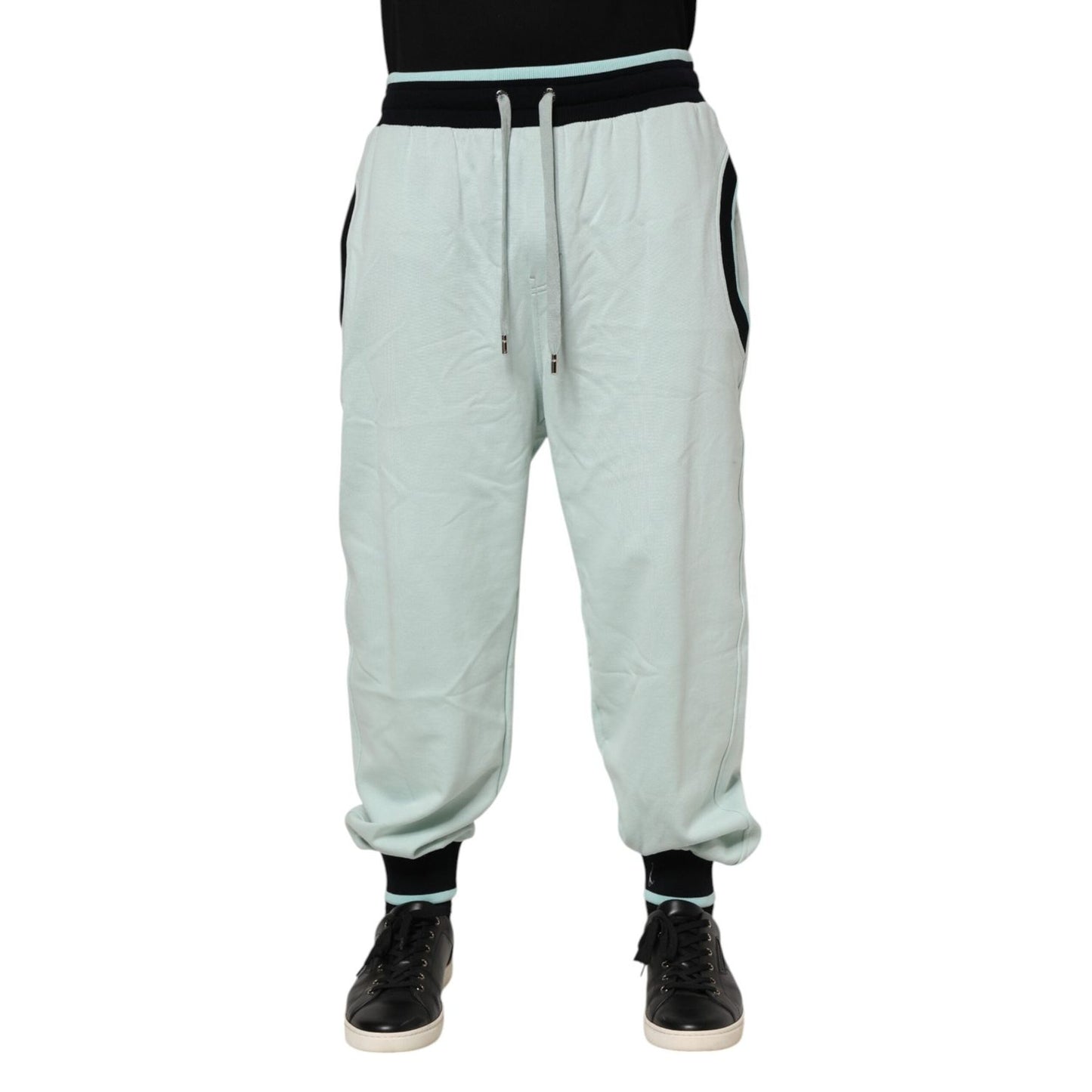 Dolce & Gabbana Light Green Cotton Men Jogger Sweatpants Pants PAN76242-48