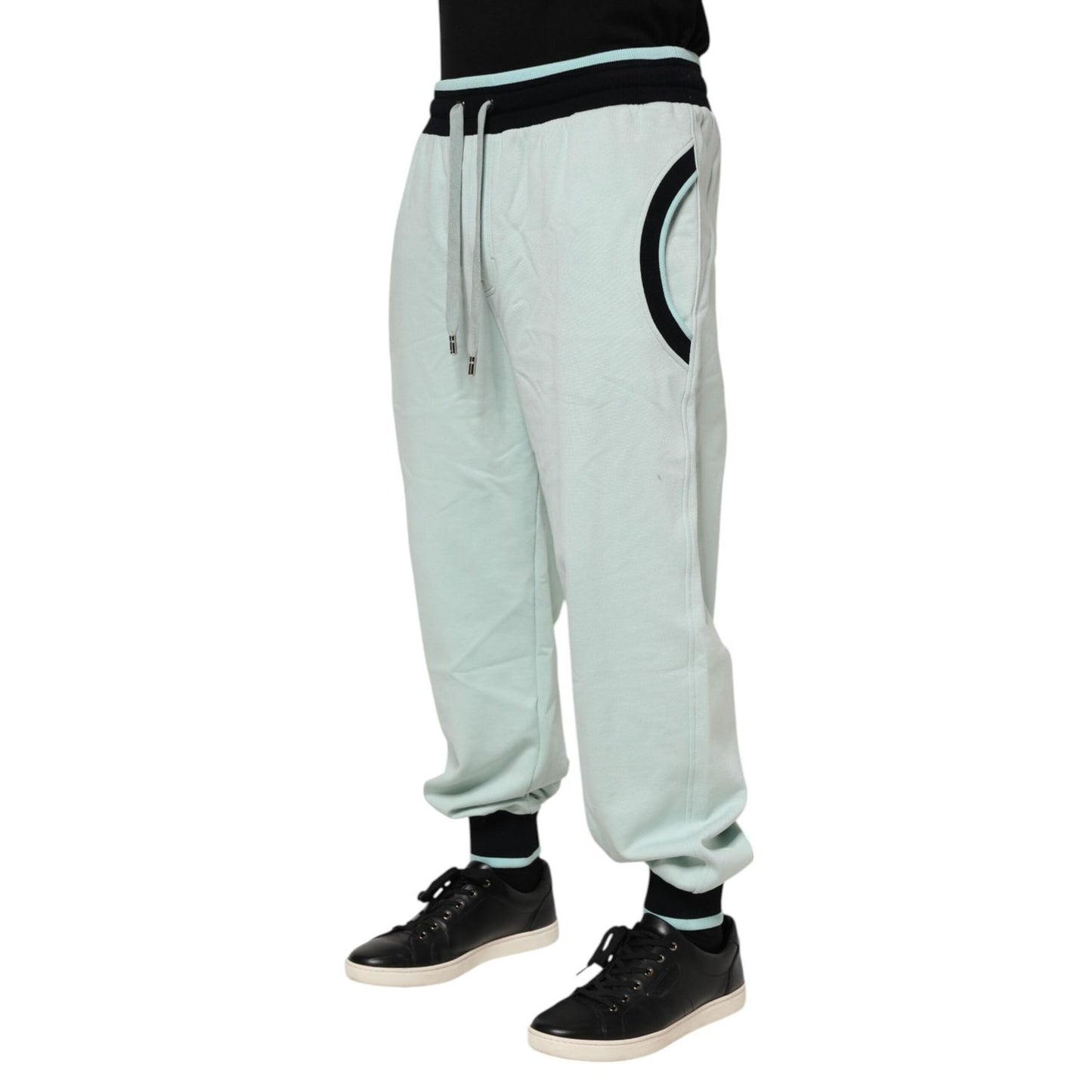 Dolce & Gabbana Light Green Cotton Men Jogger Sweatpants Pants PAN76242-48