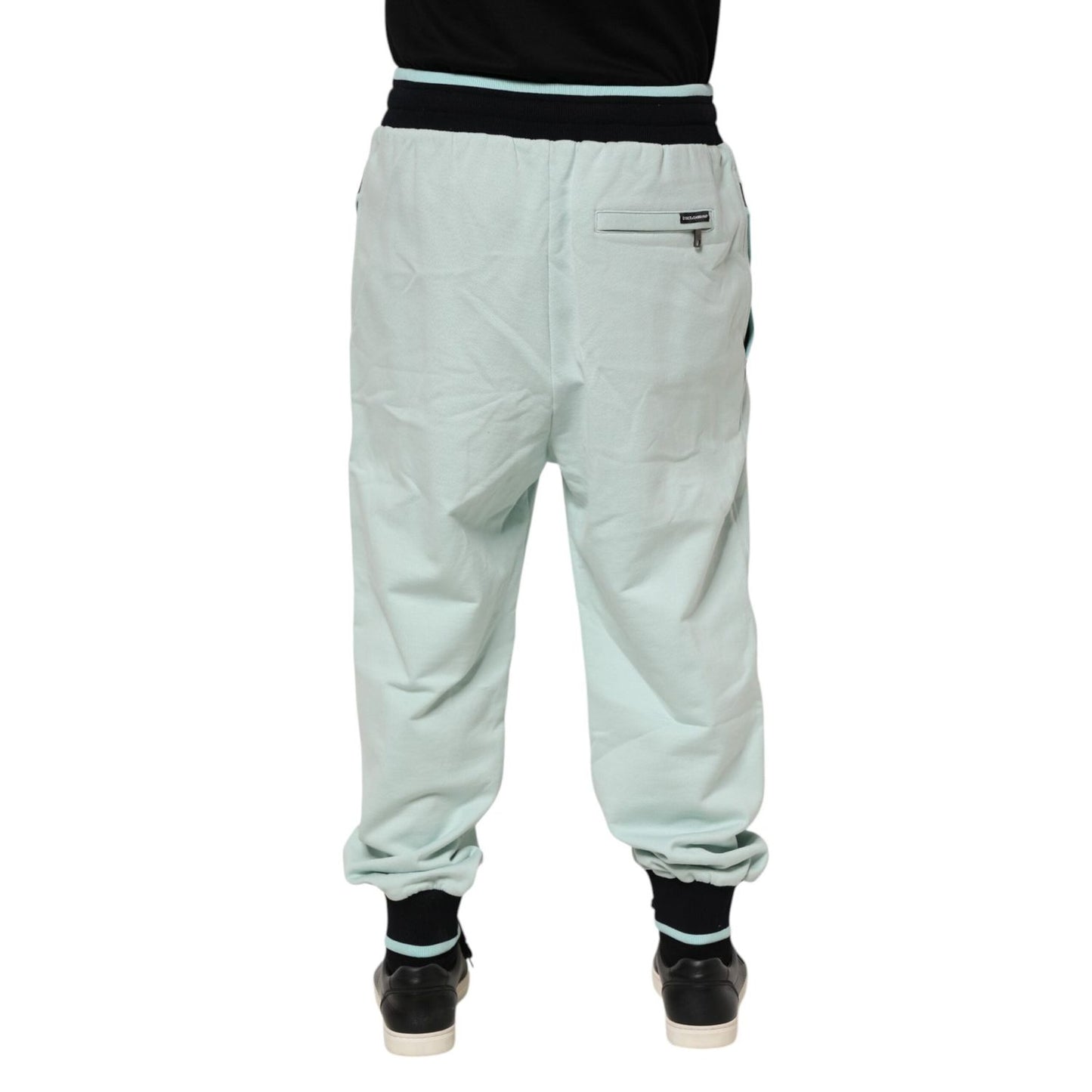 Dolce & Gabbana Light Green Cotton Men Jogger Sweatpants Pants PAN76242-48
