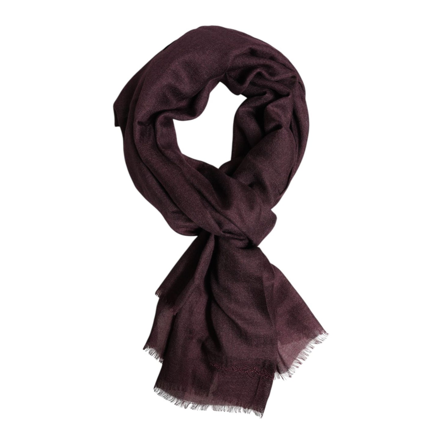 Dolce & Gabbana Maroon Cashmere Neck Warmer Wrap Shawl Scarf MS7391