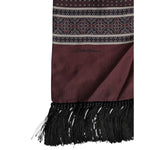 Dolce & Gabbana Maroon Dotted Silk Fringes Foulard Scarf MS7537