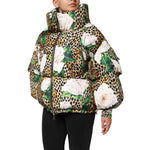 Dolce & Gabbana Multicolor Leopard Rose Puffer Quilted Jacket JKT41492-40