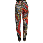 Dolce & Gabbana Multicolor Patchwork Jacquard High Waist Pants PAN73056-42