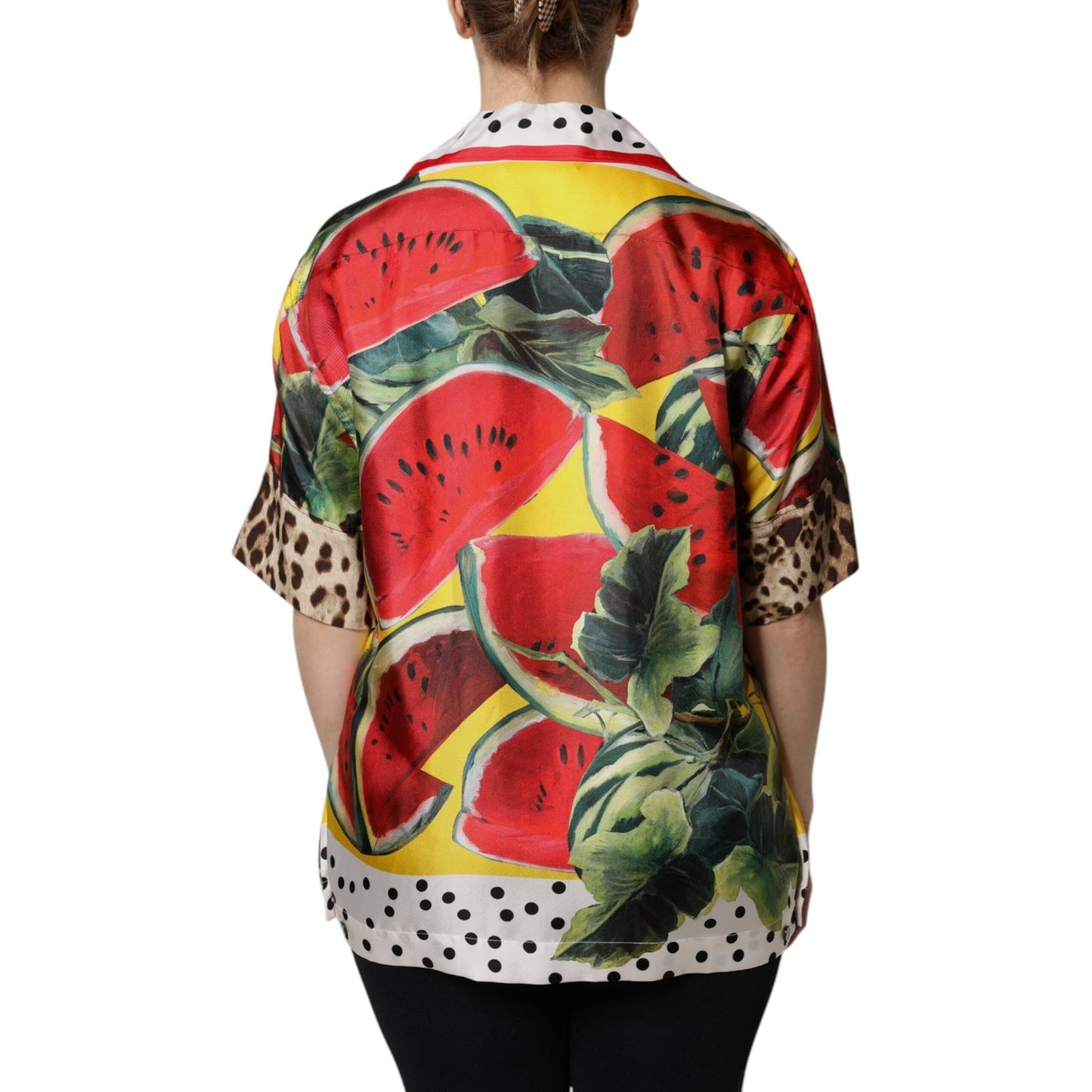 Dolce & Gabbana Multicolor Watermelon Collared Shirt Top TSH90092-38