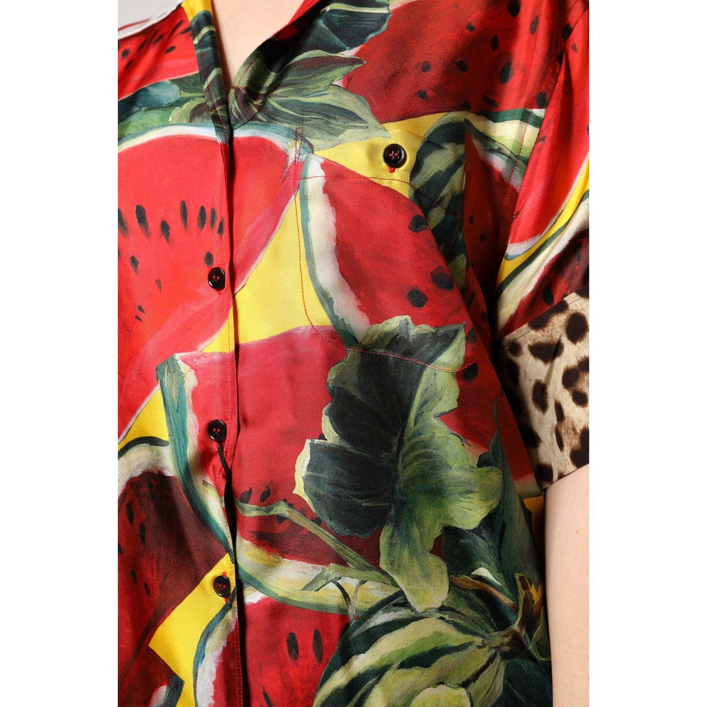 Dolce & Gabbana Multicolor Watermelon Collared Shirt Top TSH90092-38