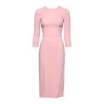 Dolce & Gabbana Pink Viscose 3/4 Sleeves Sheath Midi Dress DR281178-36