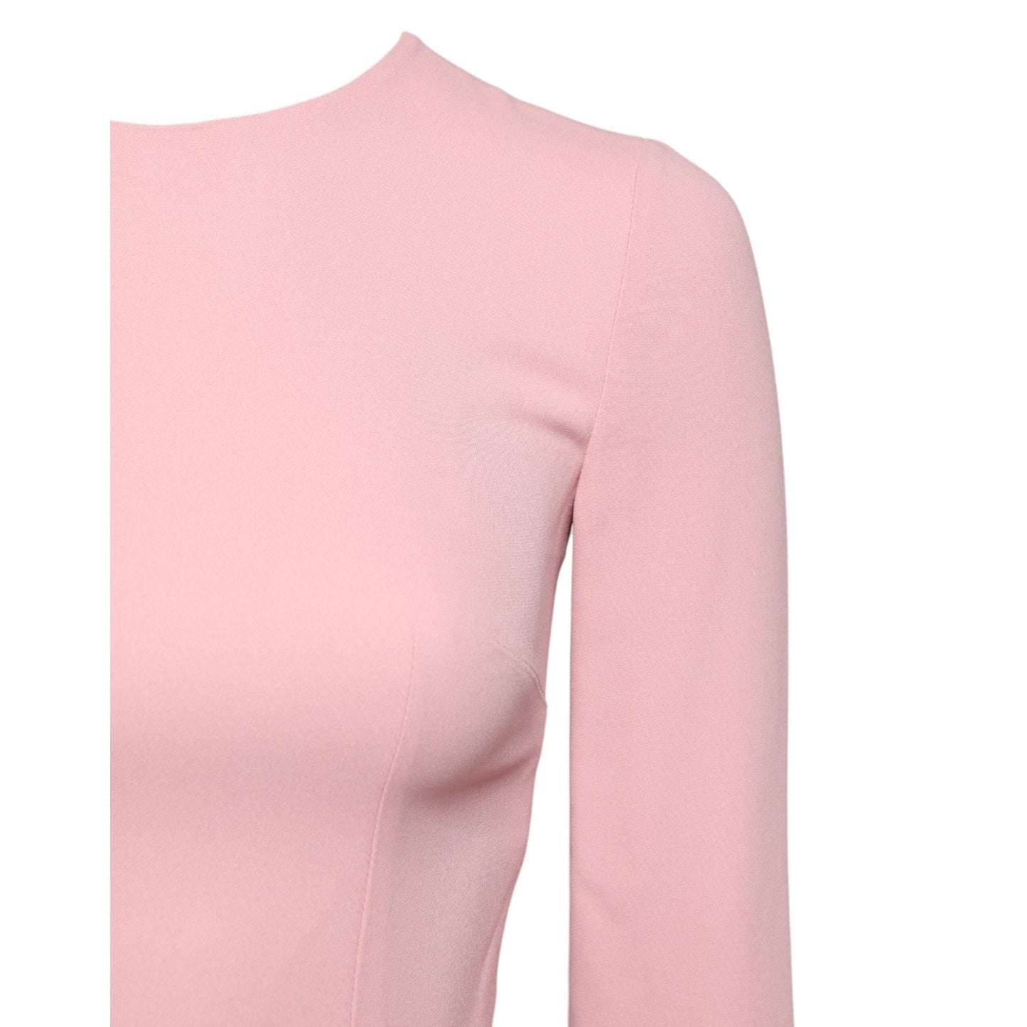 Dolce & Gabbana Pink Viscose 3/4 Sleeves Sheath Midi Dress DR281178-36